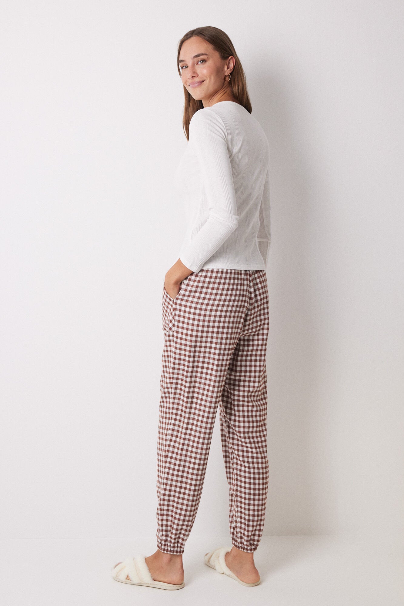 Vichy Print Skinny Long Pants_05