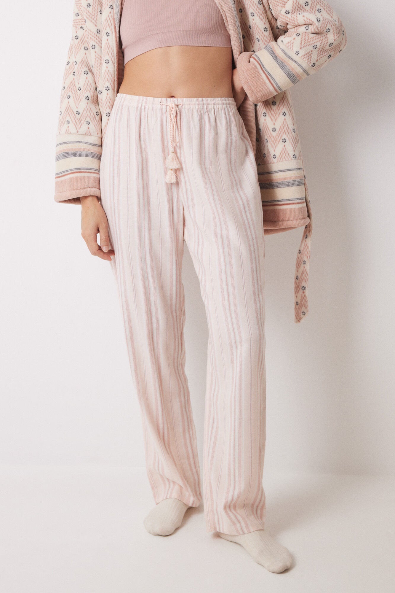 Long Pink Striped Flannel Trousers_02