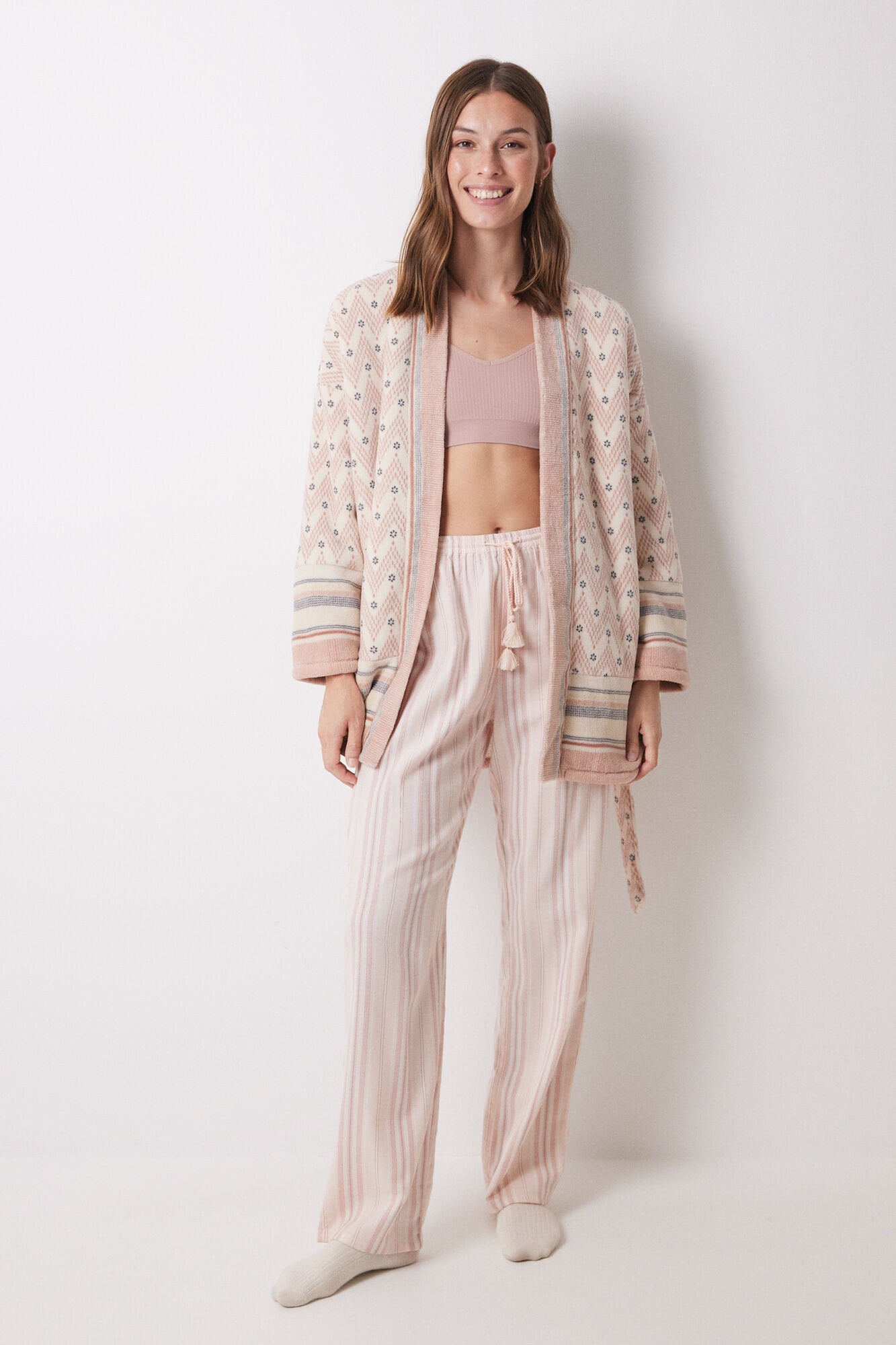 Long Pink Striped Flannel Trousers_03