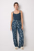 Viscose Lounge Pants With Leaf Print_01