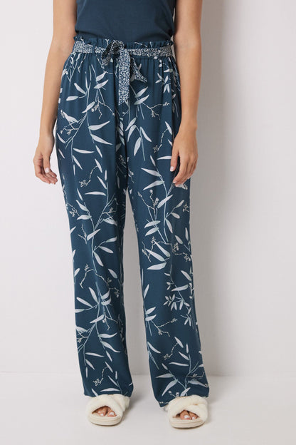 Viscose Lounge Pants With Leaf Print_03