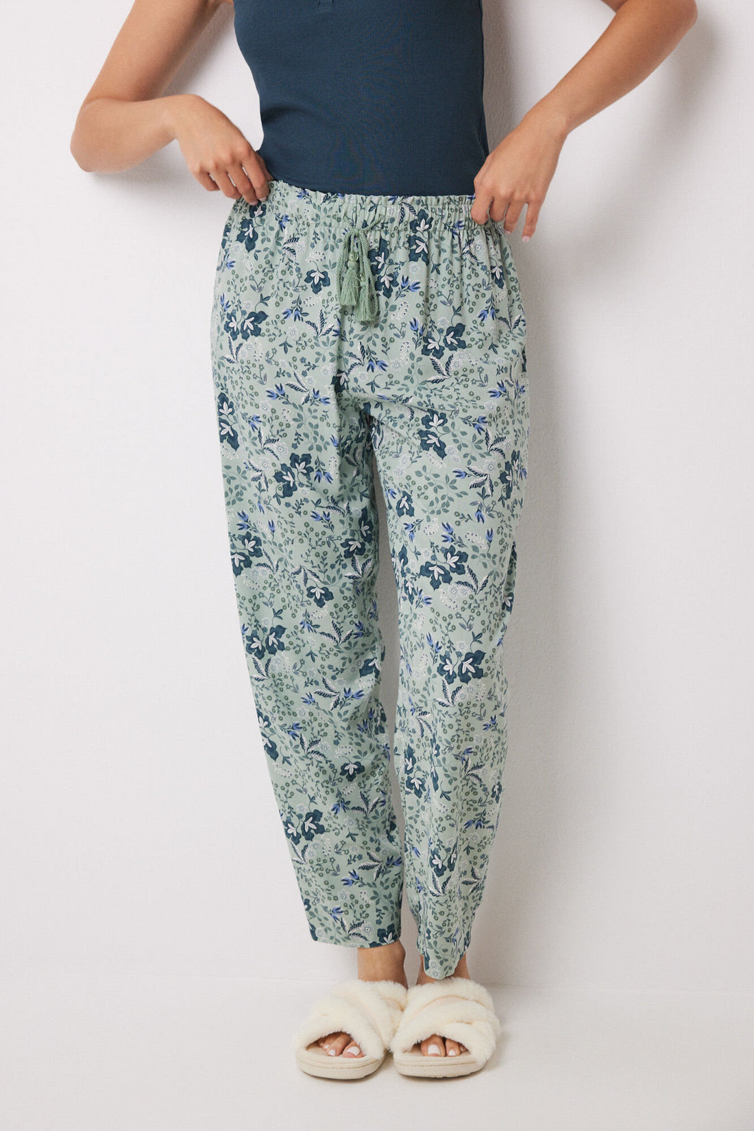 Viscous Trolley Pants Print Flowers_02