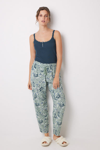 Viscous Trolley Pants Print Flowers_05