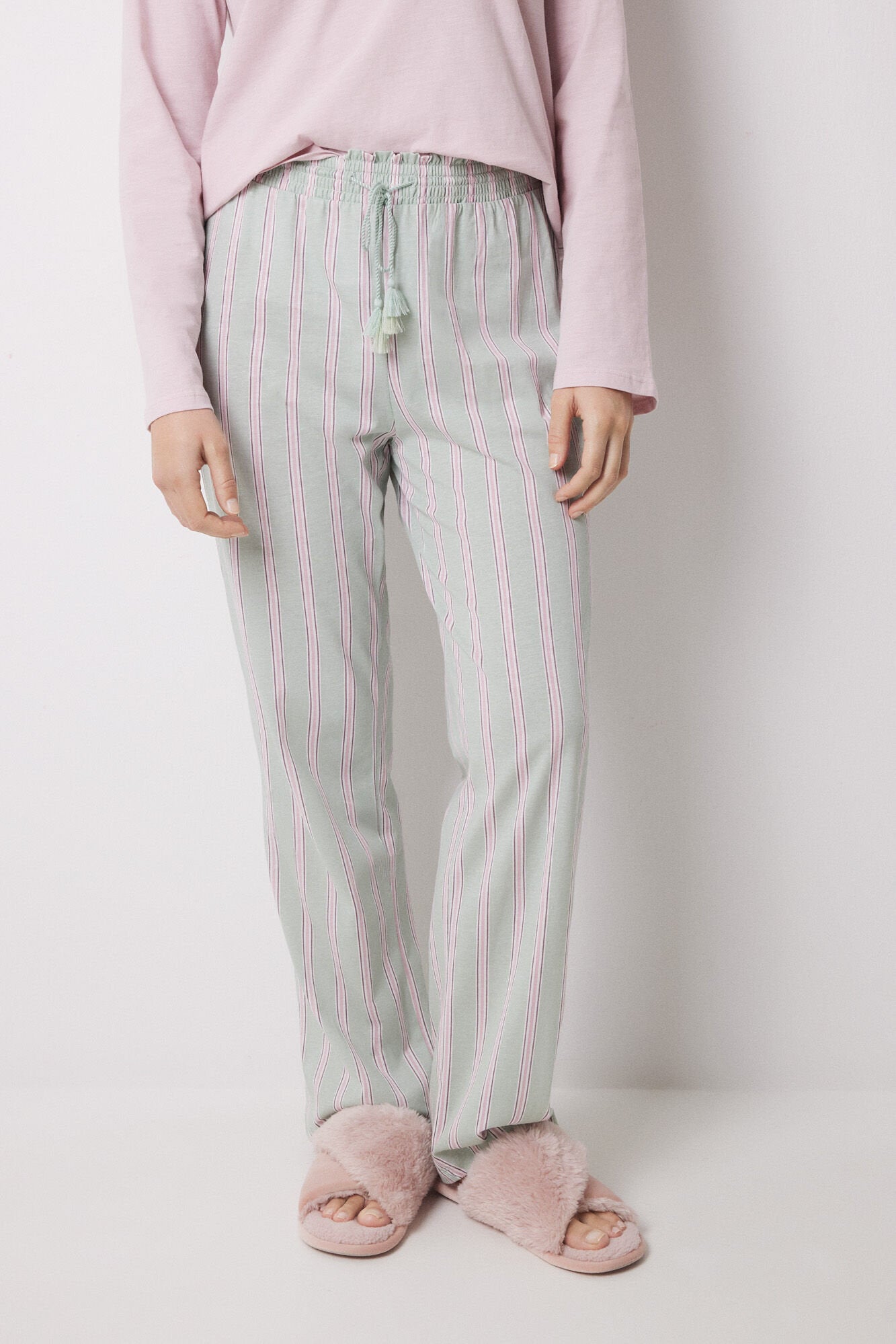 Women Secret_Long Pants 100% Cotton Striped_3709642_28_03