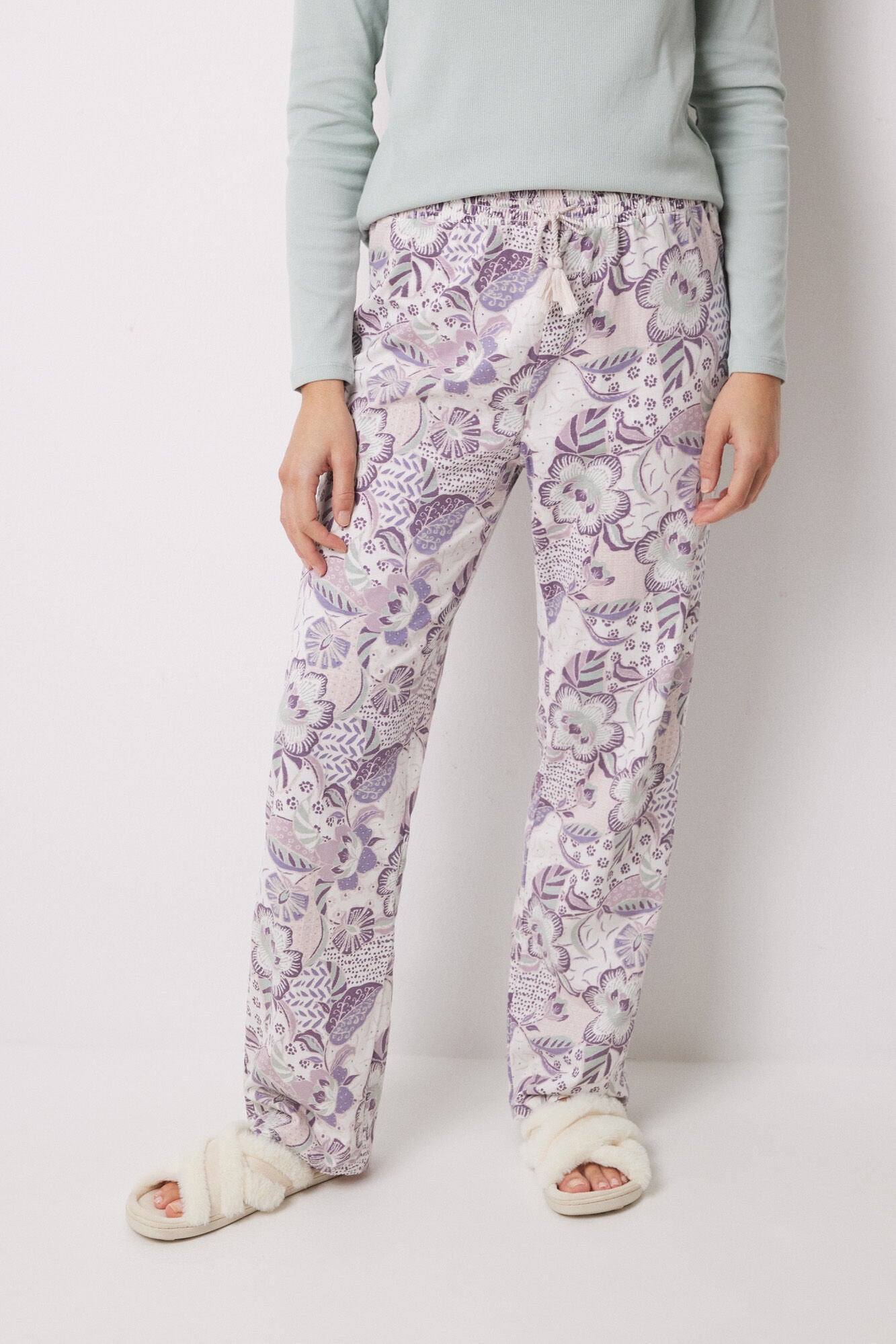 Women Secret_Floral 100% Cotton Long Bottoms_3709643_75_02