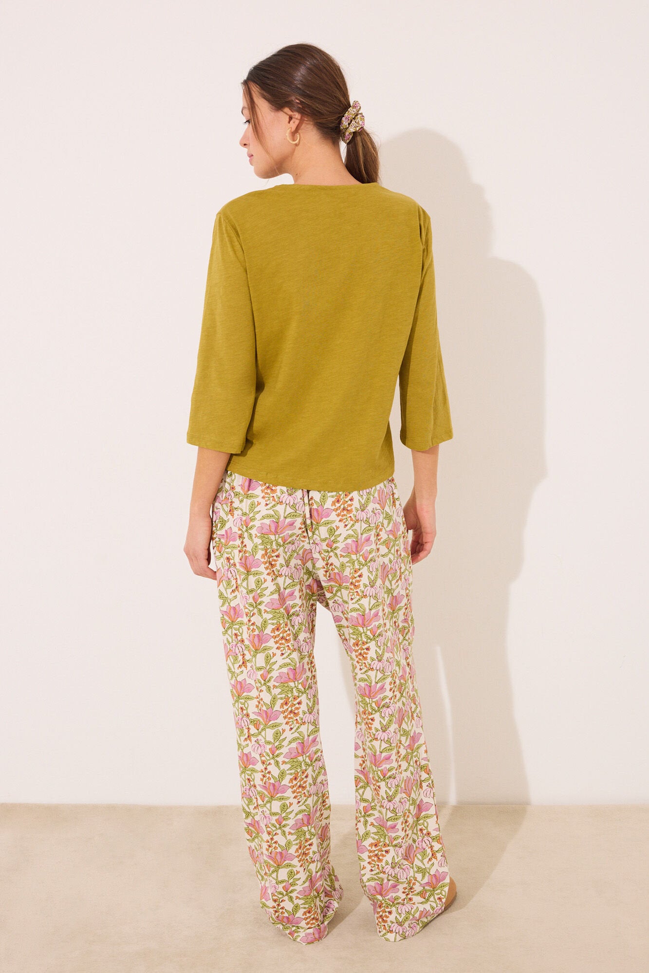 Women Secret_Long Lounge Trouser 100% Cotton Flowers_3709654_97_04