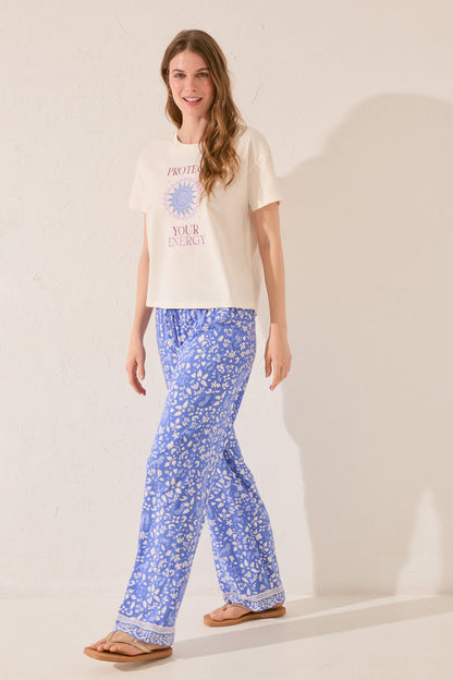 Women Secret_Long Blue Print Viscose Trouser_3709667_19_03