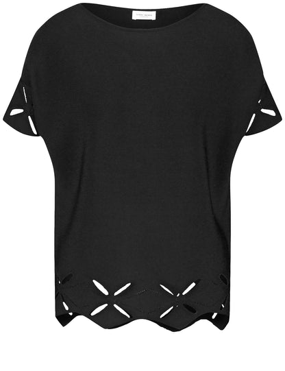 Loose Fit T Shirt With Cut Out Design_371007 35712_11000_01