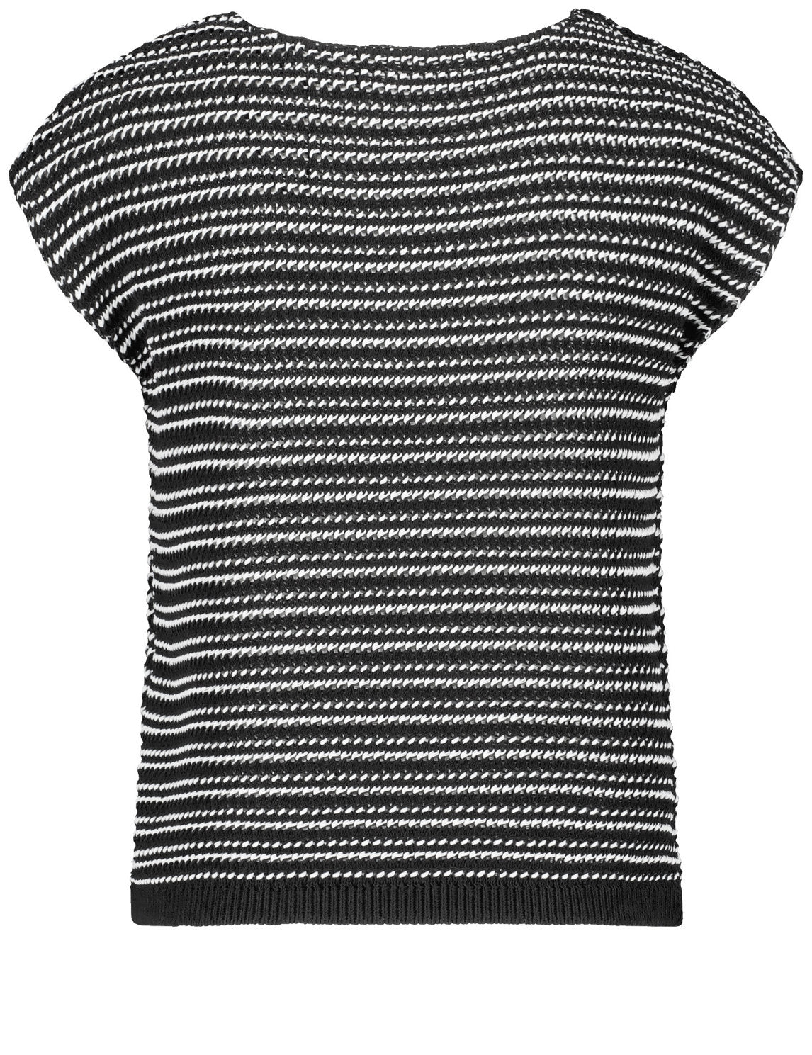 Striped Sleeveless Jumper In A Textured Knit_371021-35737_1090_08