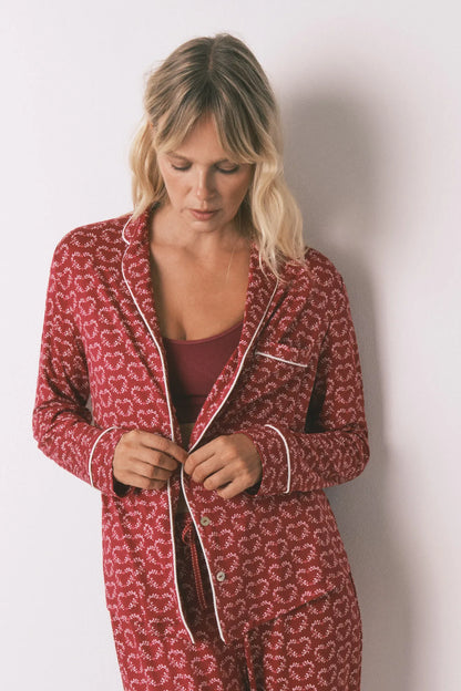 Women Secret_Red Print_Long Red Heart Print Classic Pyjamas_3792062_59_05