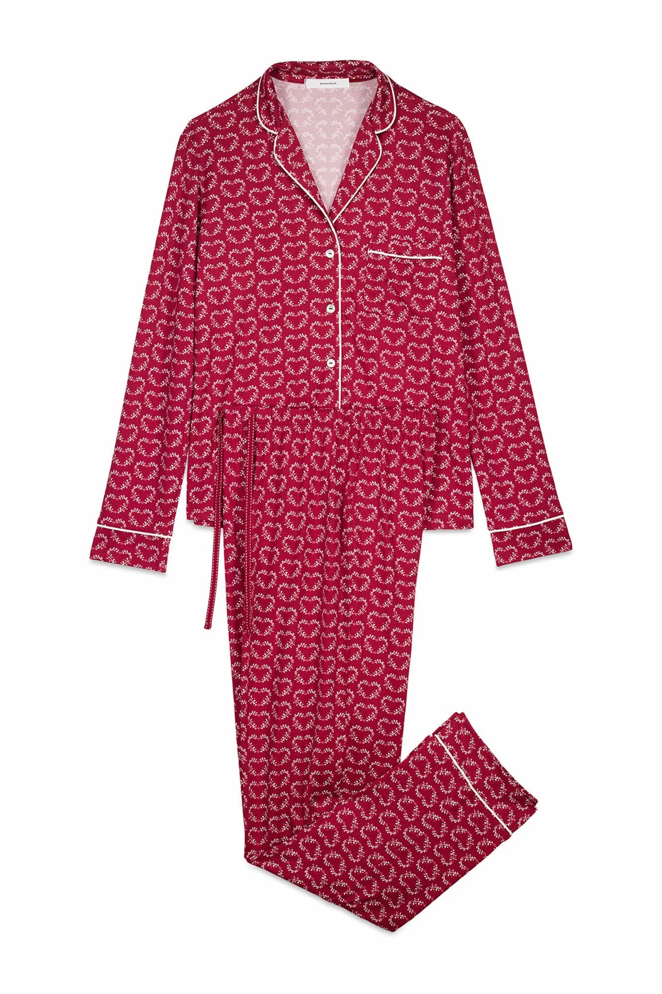 Women Secret_Red Print_Long Red Heart Print Classic Pyjamas_3792062_59_07