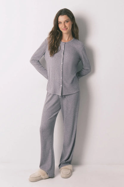 Women Secret_Charcoal Grey_Long Pyjamas Rib in Shiny Grey_3792065_40_02