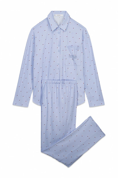 Women Secret_Blue Print_Blue Long Polka-Dot Print Classic Pyjamas_3793061_19_07