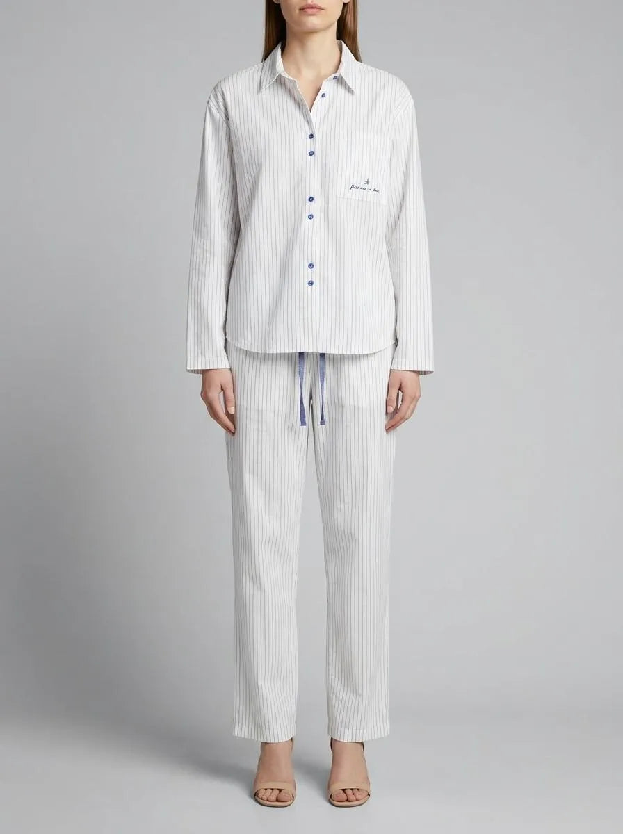 Women Secret_White Print_White 100% Cotton Classic Long Striped Pyjamas_3793062_97_00