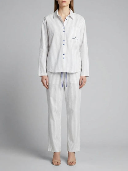 Women Secret_White Print_White 100% Cotton Classic Long Striped Pyjamas_3793062_97_00
