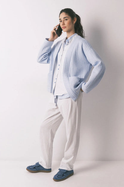 Women Secret_White Print_White 100% Cotton Classic Long Striped Pyjamas_3793062_97_01