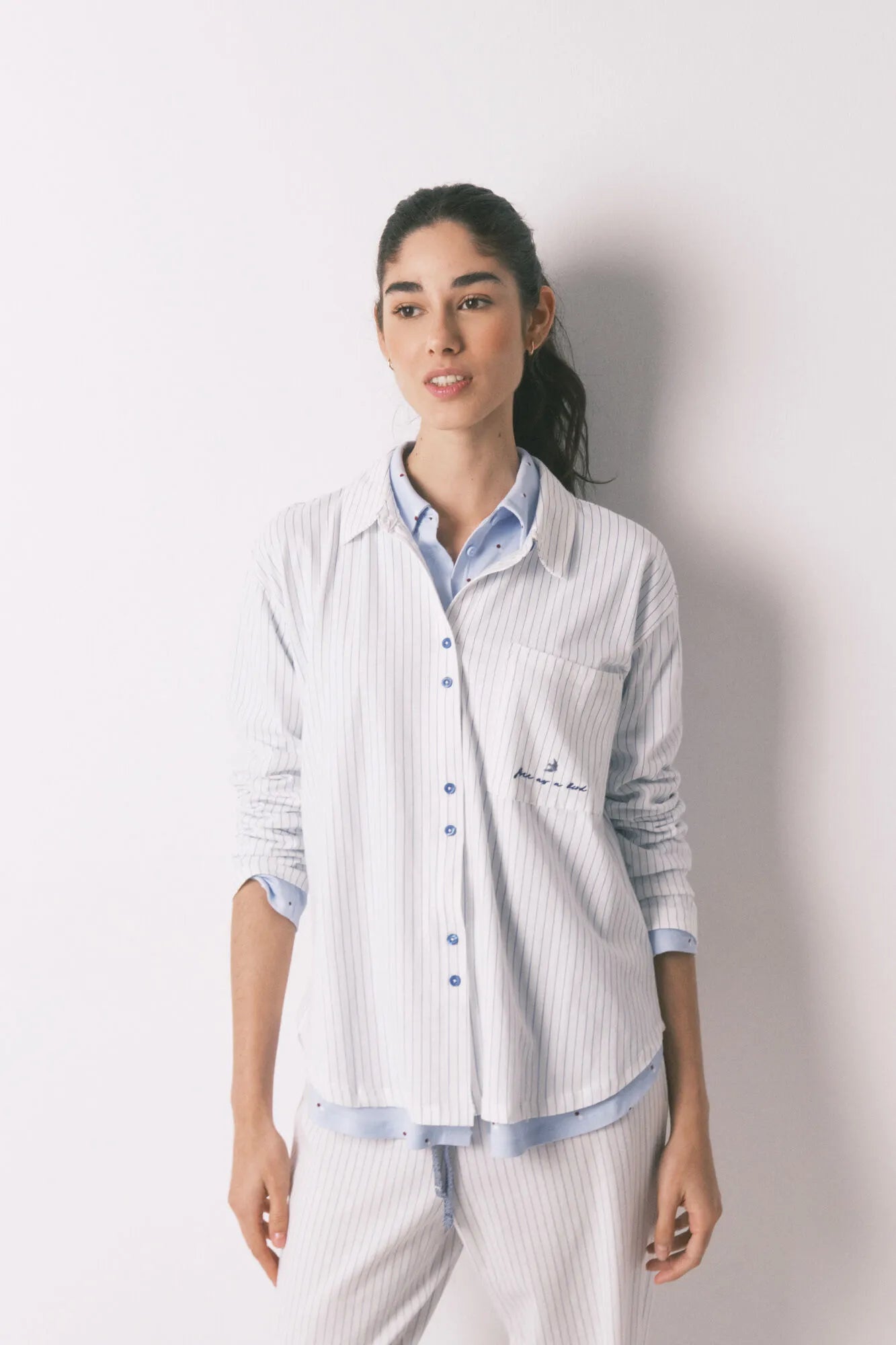 Women Secret_White Print_White 100% Cotton Classic Long Striped Pyjamas_3793062_97_03