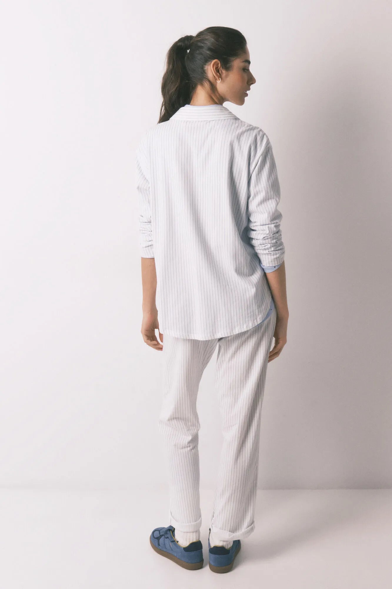 Women Secret_White Print_White 100% Cotton Classic Long Striped Pyjamas_3793062_97_04
