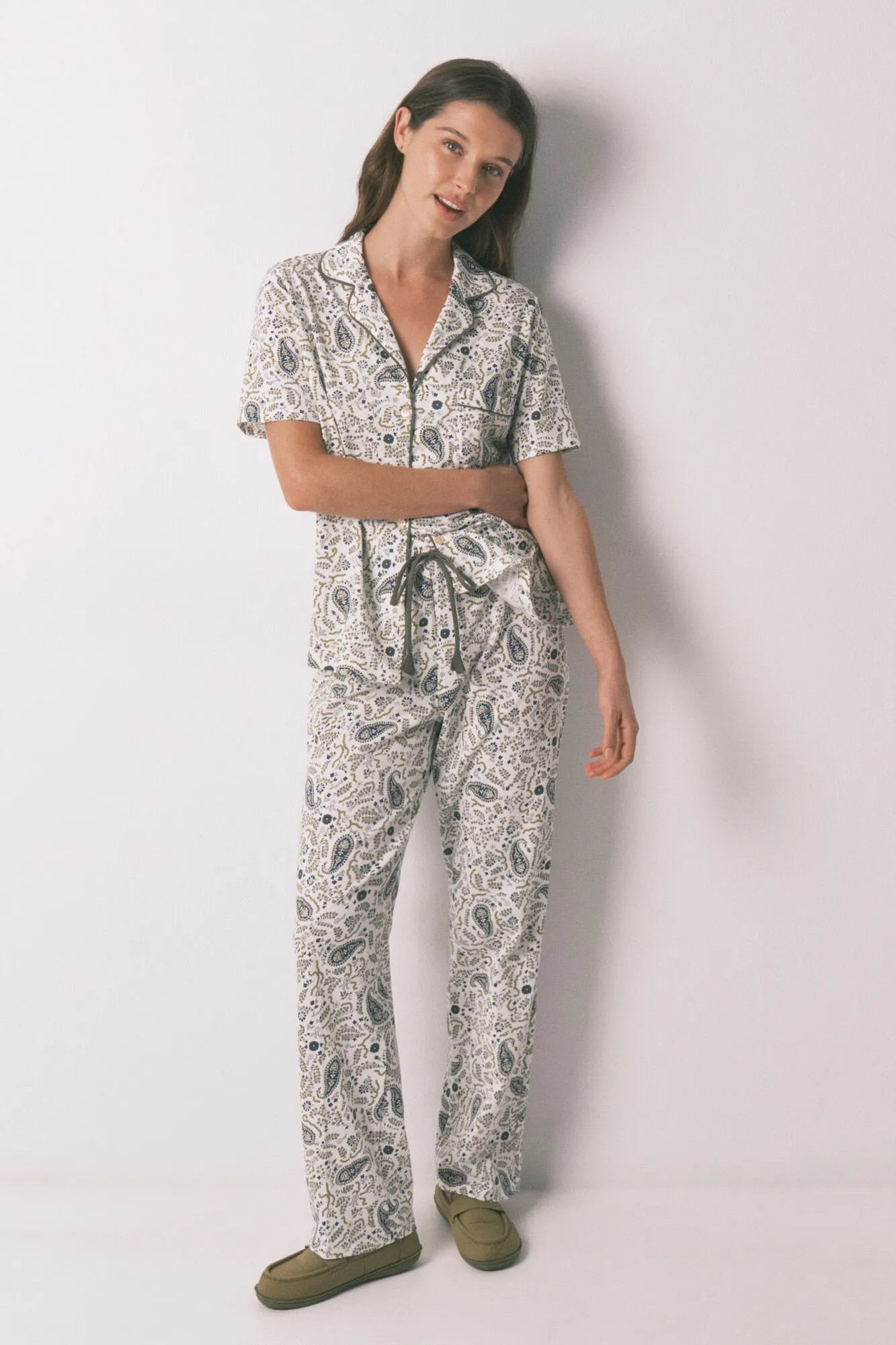 Women Secret_Green Print_Green Cotton Paisley Classic Pyjamas_3793064_29_01