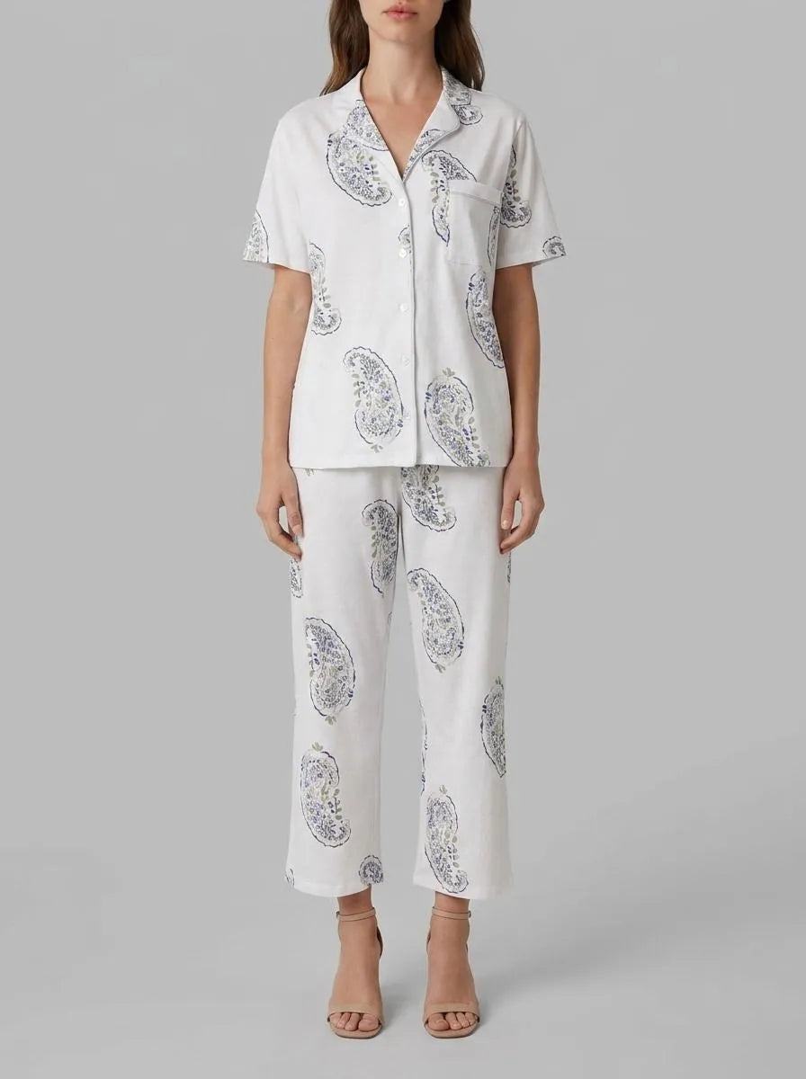 Women Secret_White Print_Blue Cotton Paisley Classic Pyjamas_3793067_97_00