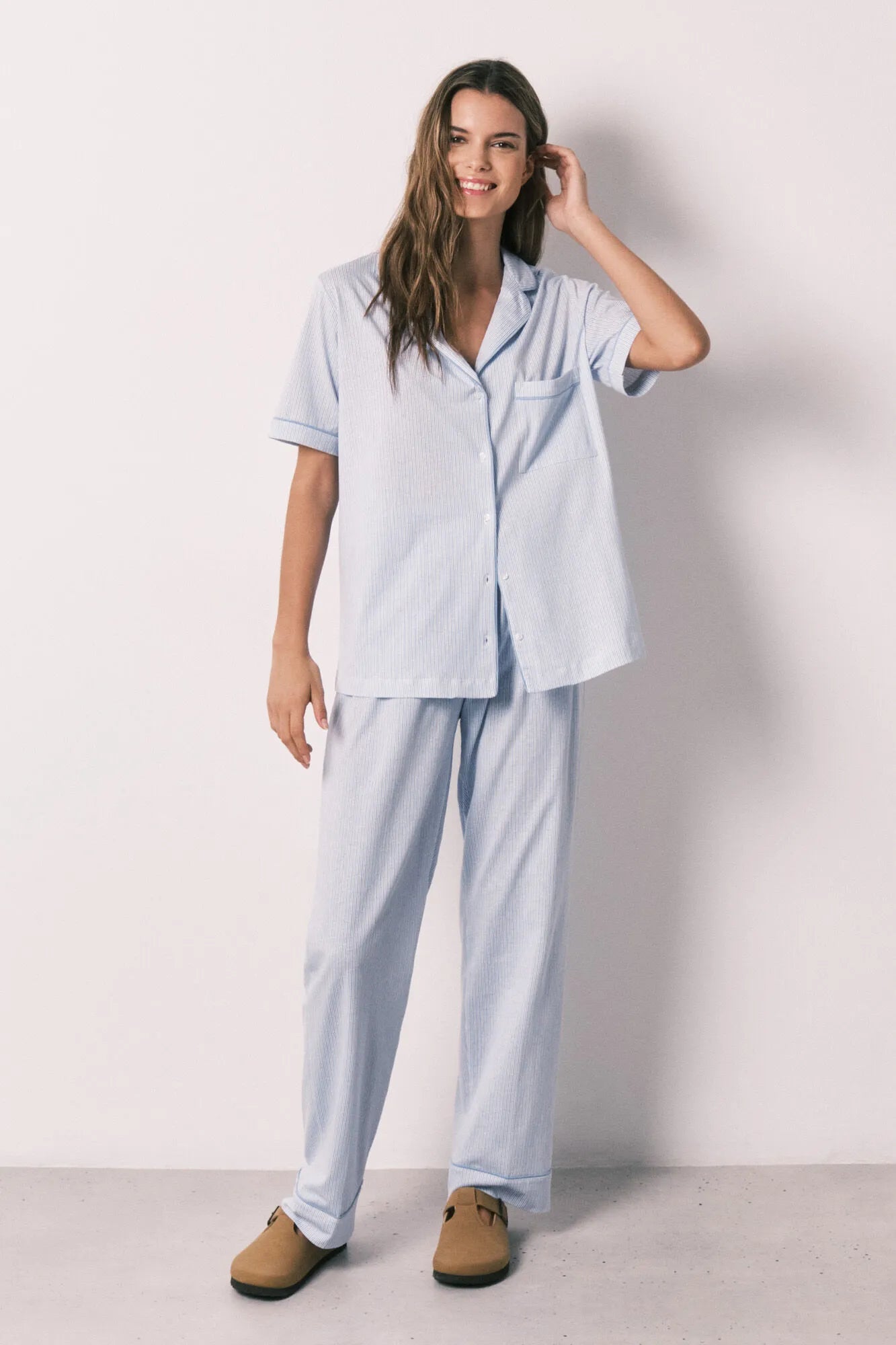 Women Secret Blue Print Women Blue 100% Cotton Printed Classic Pyjamas SKU: 3793069_19 Image 01