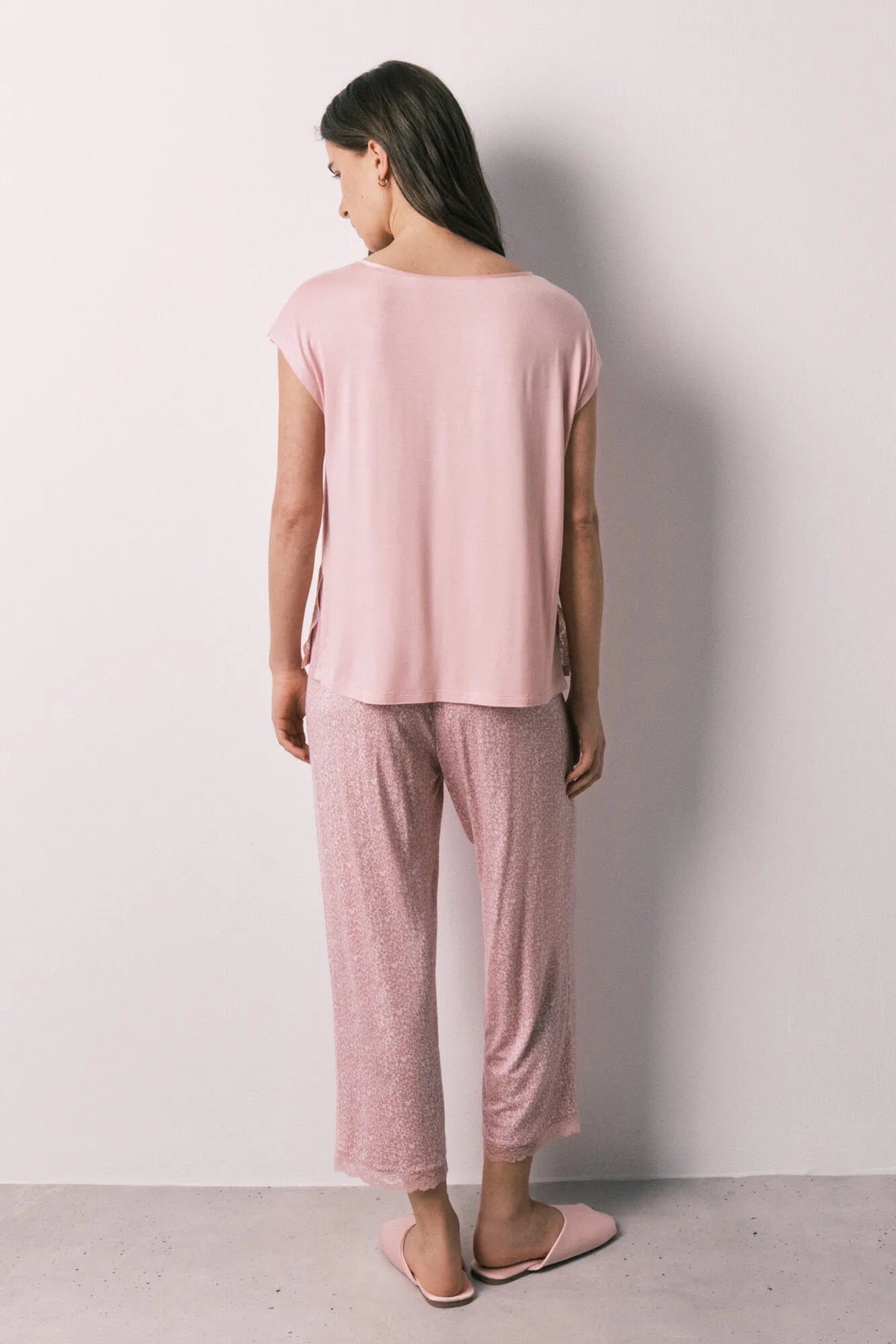 Women Secret Pink Women Pink Viscose Animal Print Capri Pyjamas SKU: 3794095_70 Image 05