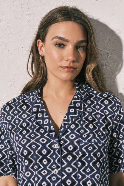 Women Secret Blue Print Women Blue Printed Classic Pyjamas SKU: 3794098_19 Image 01