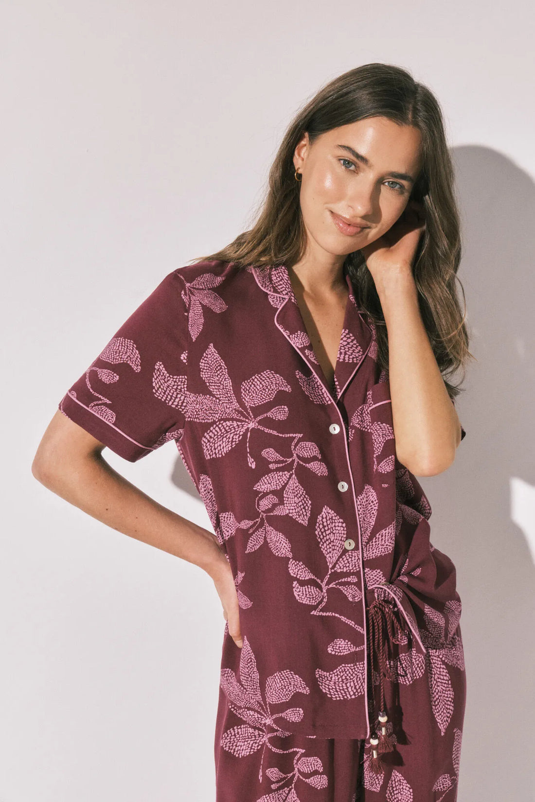 Women Secret Wine Women Floral Classic Pyjamas SKU: 3794099_68 Image 01
