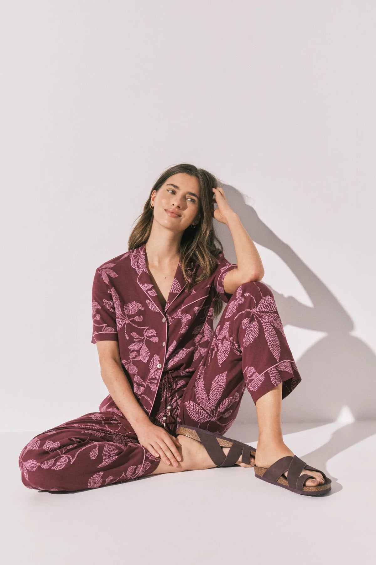 Women Secret Wine Women Floral Classic Pyjamas SKU: 3794099_68 Image 02