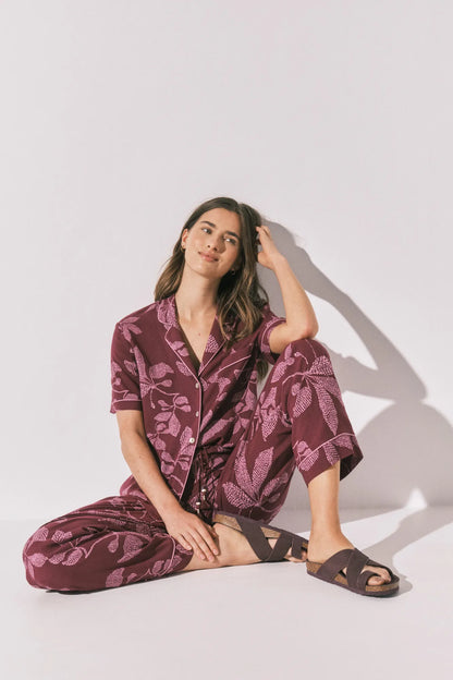 Women Secret Wine Women Floral Classic Pyjamas SKU: 3794099_68 Image 02