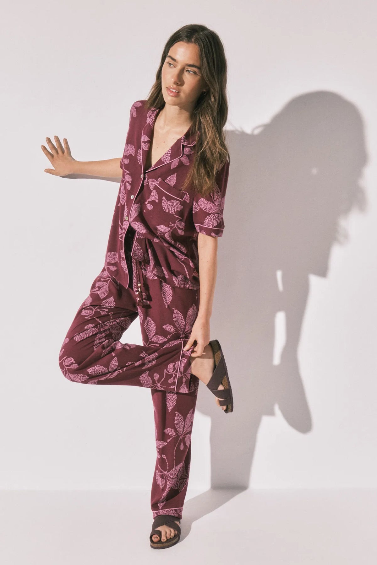 Women Secret Wine Women Floral Classic Pyjamas SKU: 3794099_68 Image 03
