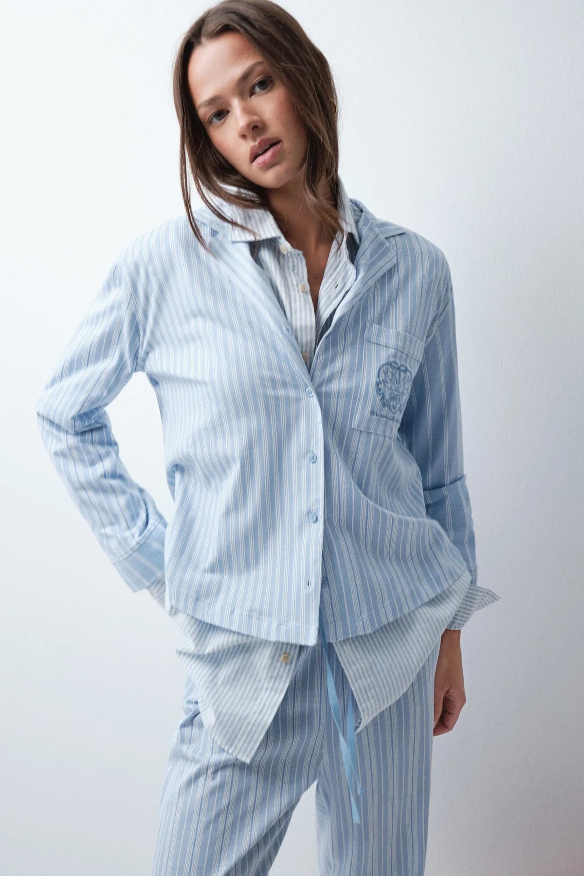 Women Secret Blue Print Women Blue Striped Classic Pyjamas SKU: 3794103_19 Image 03