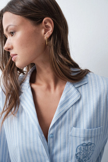 Women Secret Blue Print Women Blue Striped Classic Pyjamas SKU: 3794103_19 Image 06
