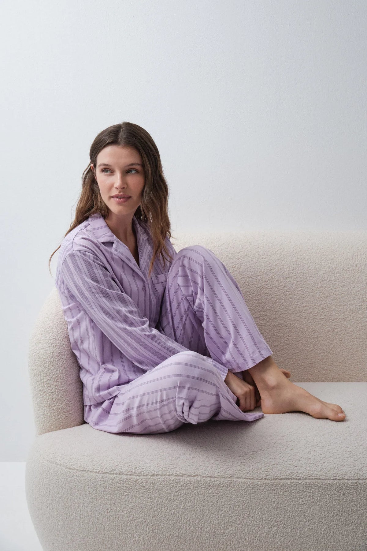 Women Secret Purple/Lilac Women Lilac Striped Classic Pyjamas SKU: 3794104_79 Image 02