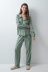 Women Secret Green Women Plaid Long Pyjamas with Ruffles SKU: 3794108_23 Image 01