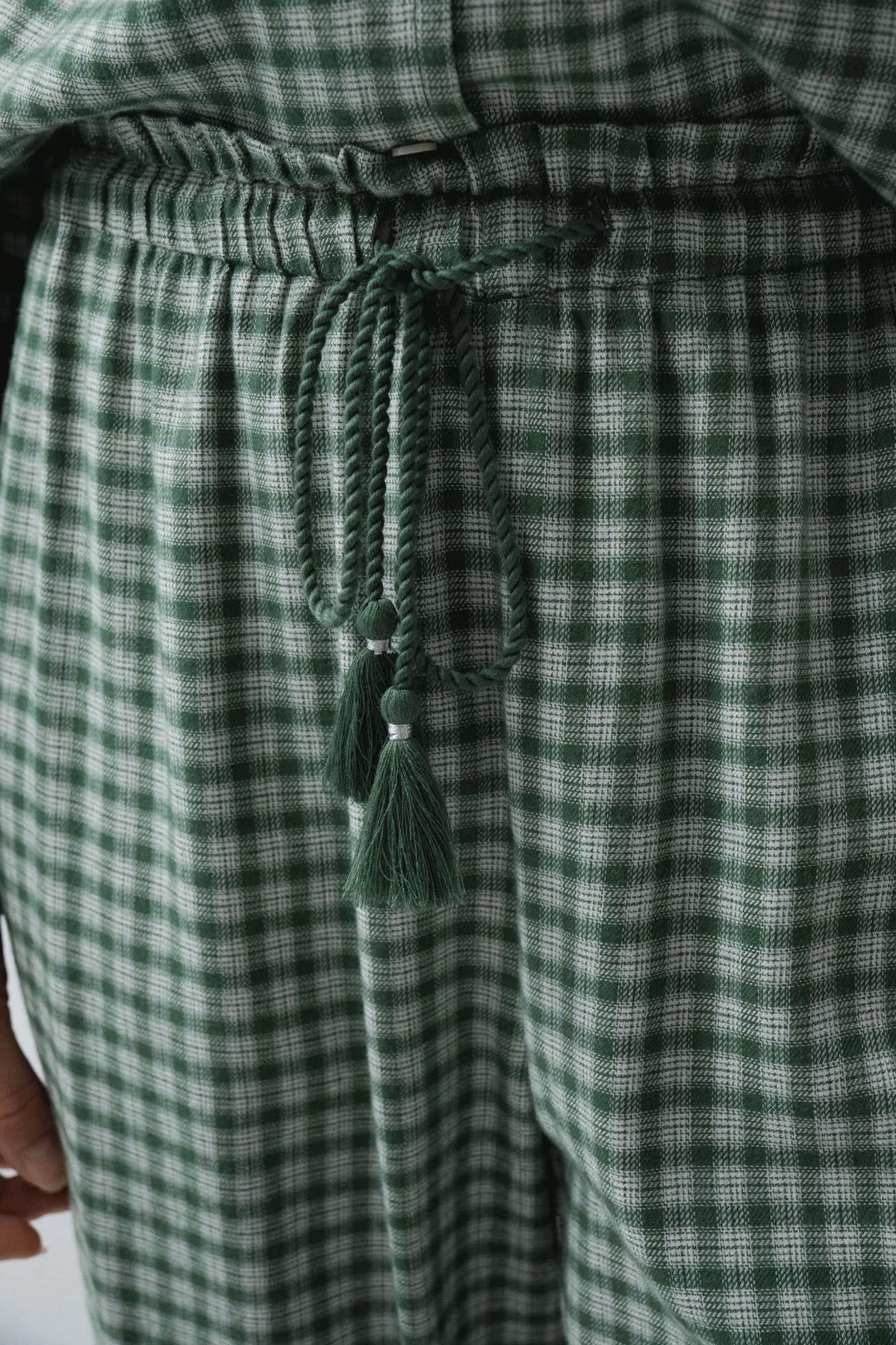 Women Secret Green Women Plaid Long Pyjamas with Ruffles SKU: 3794108_23 Image 04
