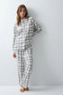 Women Secret White Print Women Plaid Classic Pyjamas with Lace Details SKU: 3794110_97 Image 02