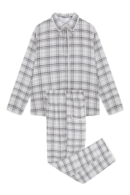 Women Secret White Print Women Plaid Classic Pyjamas with Lace Details SKU: 3794110_97 Image 06