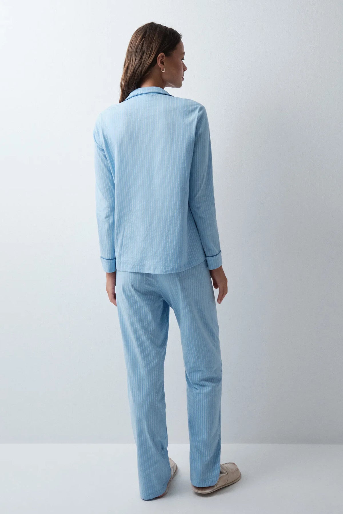 Women Secret Blue Print Women Blue Striped Classic Pyjamas SKU: 3794120_19 Image 06