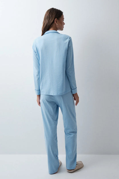 Women Secret Blue Print Women Blue Striped Classic Pyjamas SKU: 3794120_19 Image 06