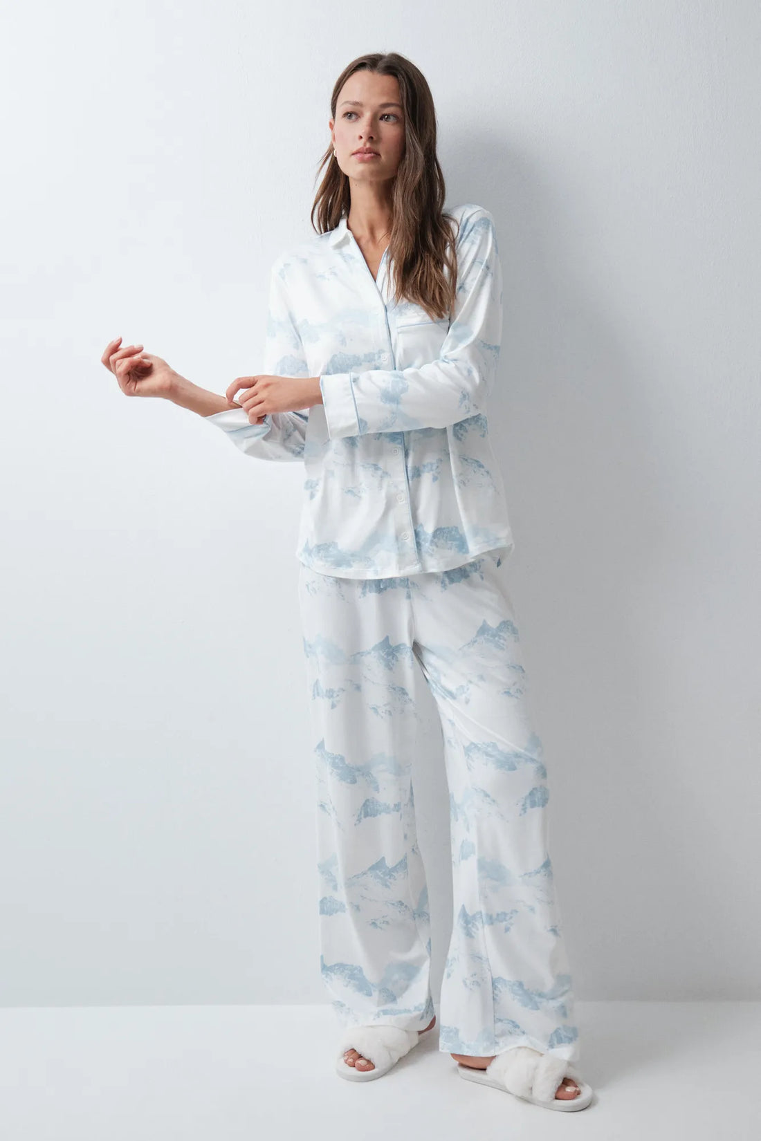 Women Secret White Print Women Printed Classic Pyjamas SKU: 3794124_97 Image 01