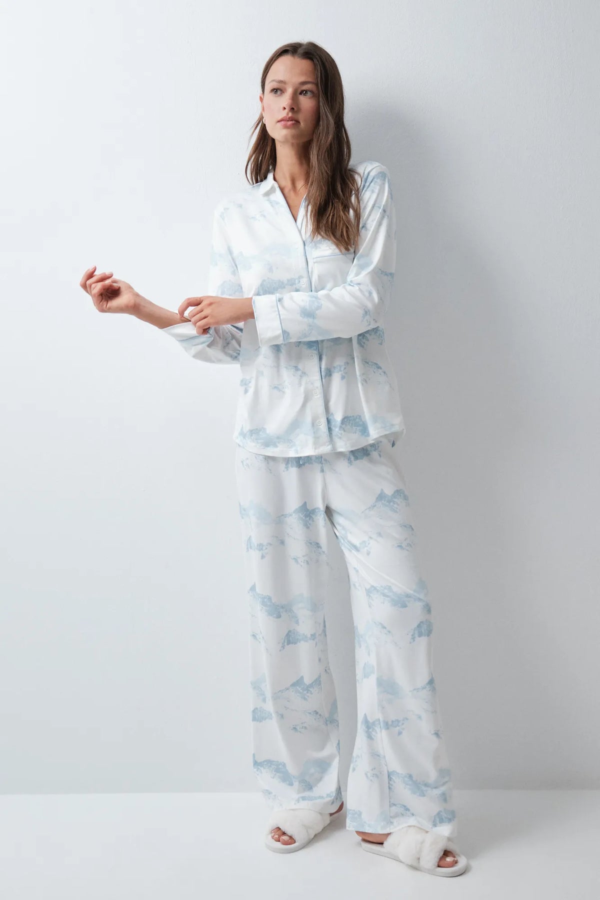 Women Secret White Print Women Printed Classic Pyjamas SKU: 3794124_97 Image 01