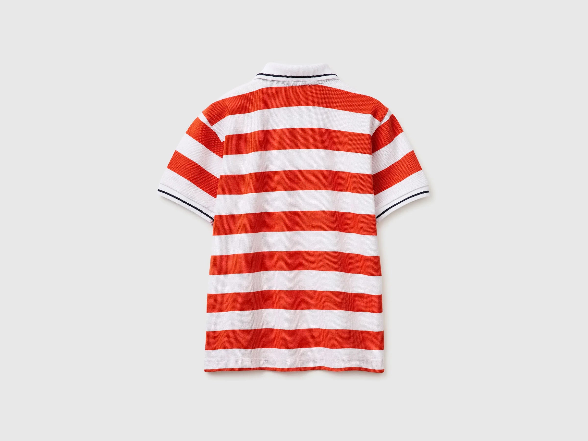 Benetton Red Boys Striped Polo SKU: 37JJC3023_903 Image 02