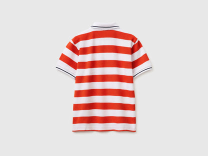 Benetton Red Boys Striped Polo SKU: 37JJC3023_903 Image 02