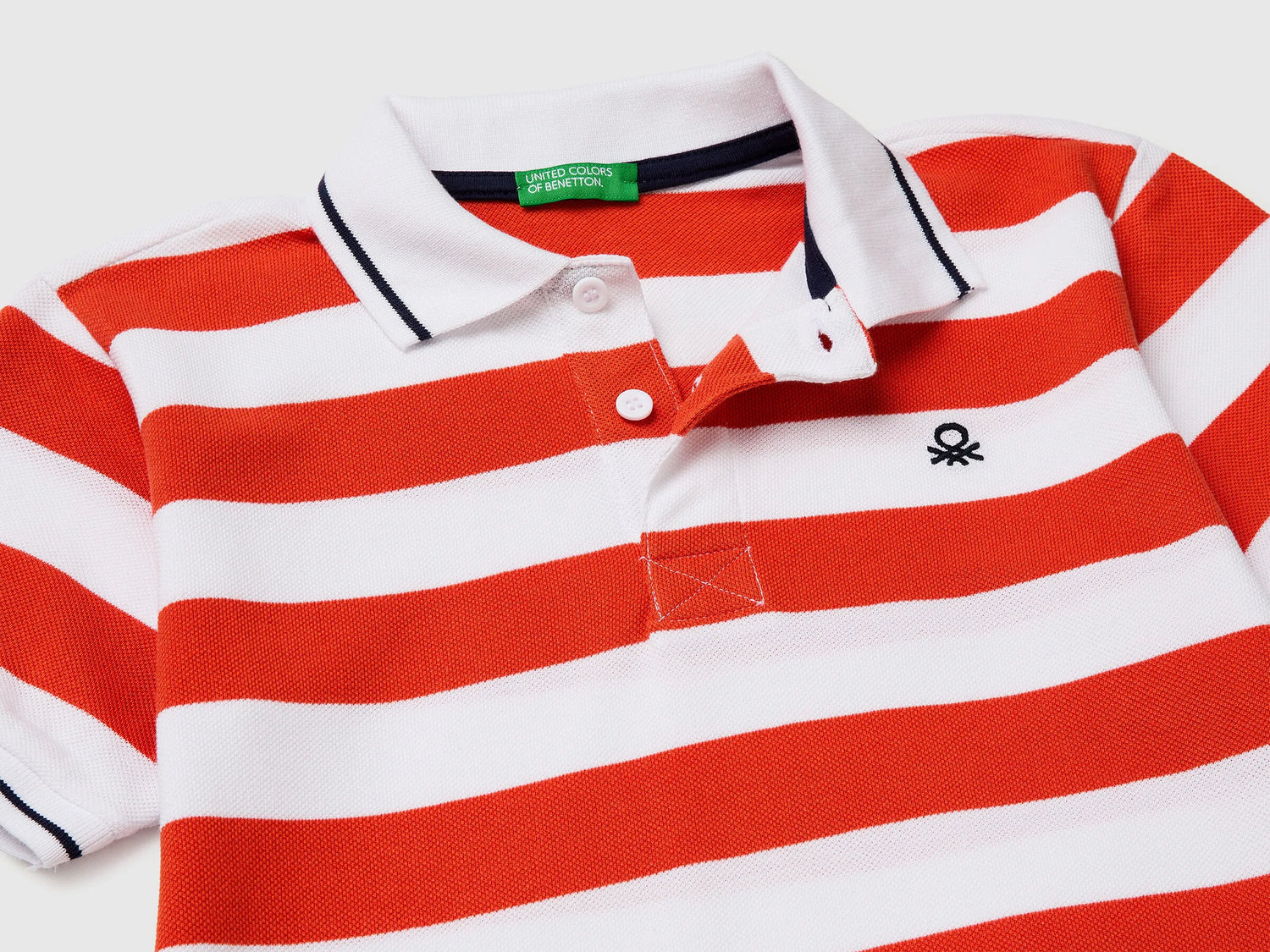 Benetton Red Boys Striped Polo SKU: 37JJC3023_903 Image 03
