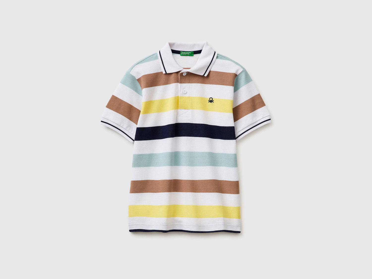 Benetton Multi-color Boys Striped Polo SKU: 37JJC3023_905 Image 01