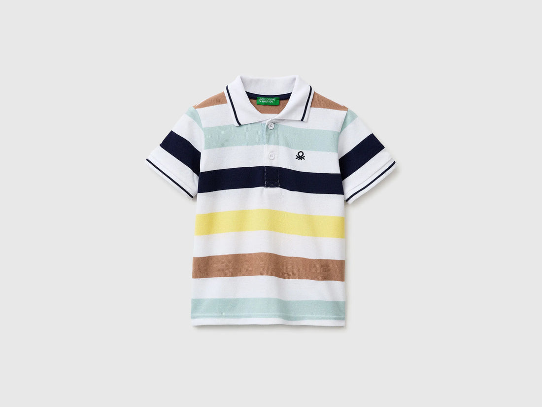 Benetton Multi-color Boys Striped Polo SKU: 37JJG3012_905 Image 01
