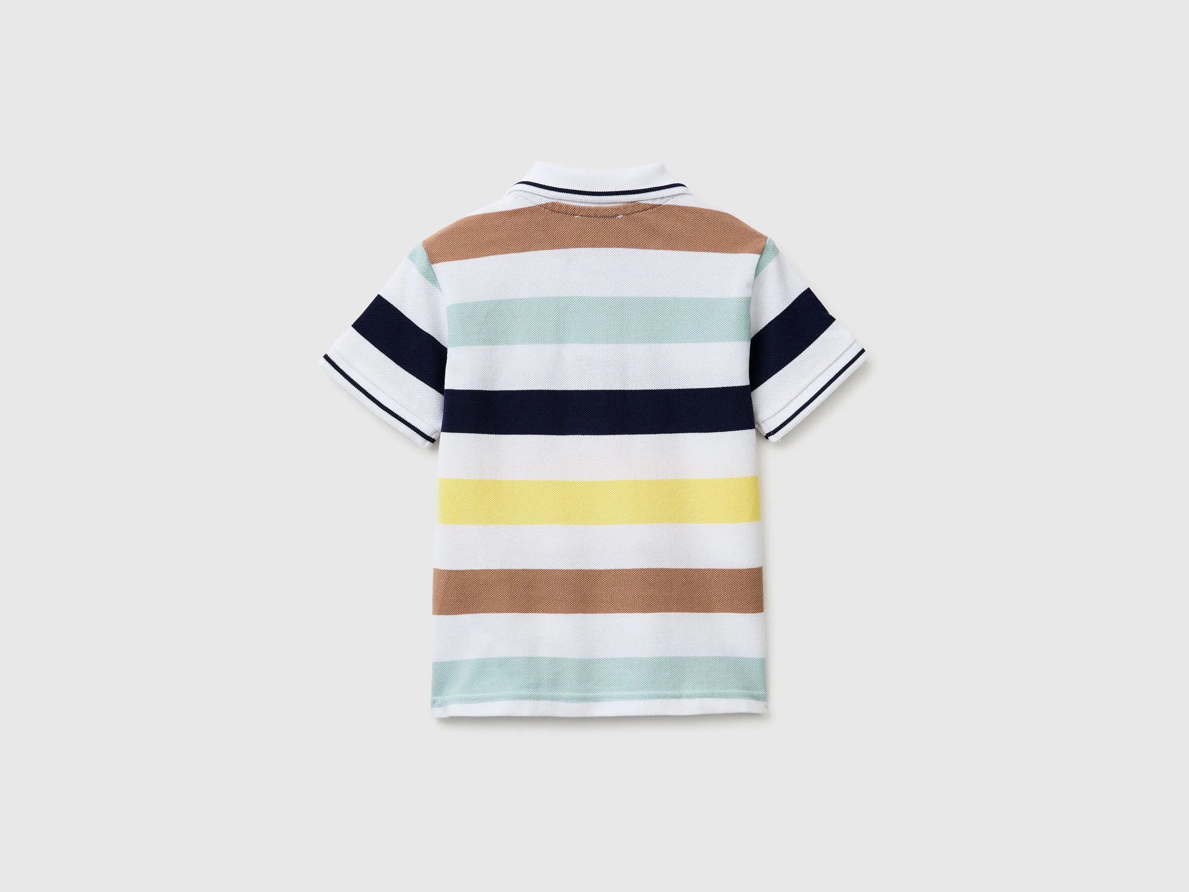 Benetton Multi-color Boys Striped Polo SKU: 37JJG3012_905 Image 02