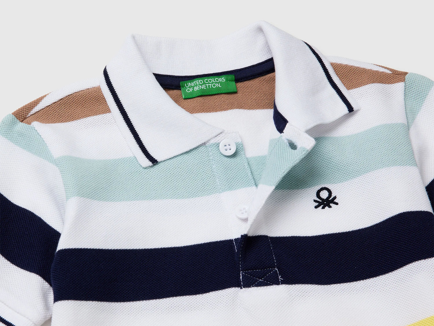 Benetton Multi-color Boys Striped Polo SKU: 37JJG3012_905 Image 03