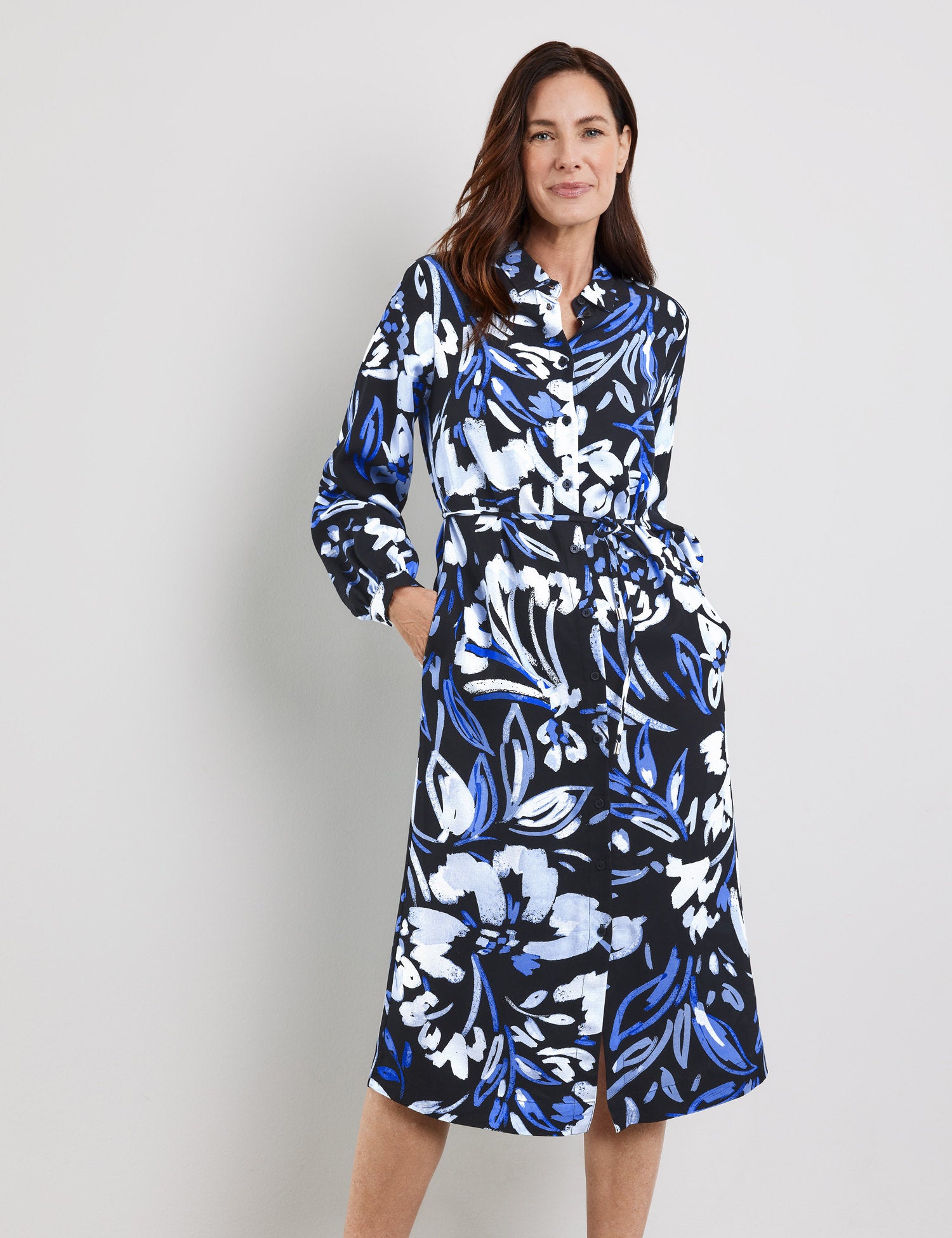 Patterned Blouse Dress With A Waistbandre_380001 31500_8088_04